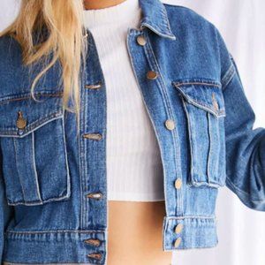 Forever 21 Cropped Denim Jean Jacket | Small